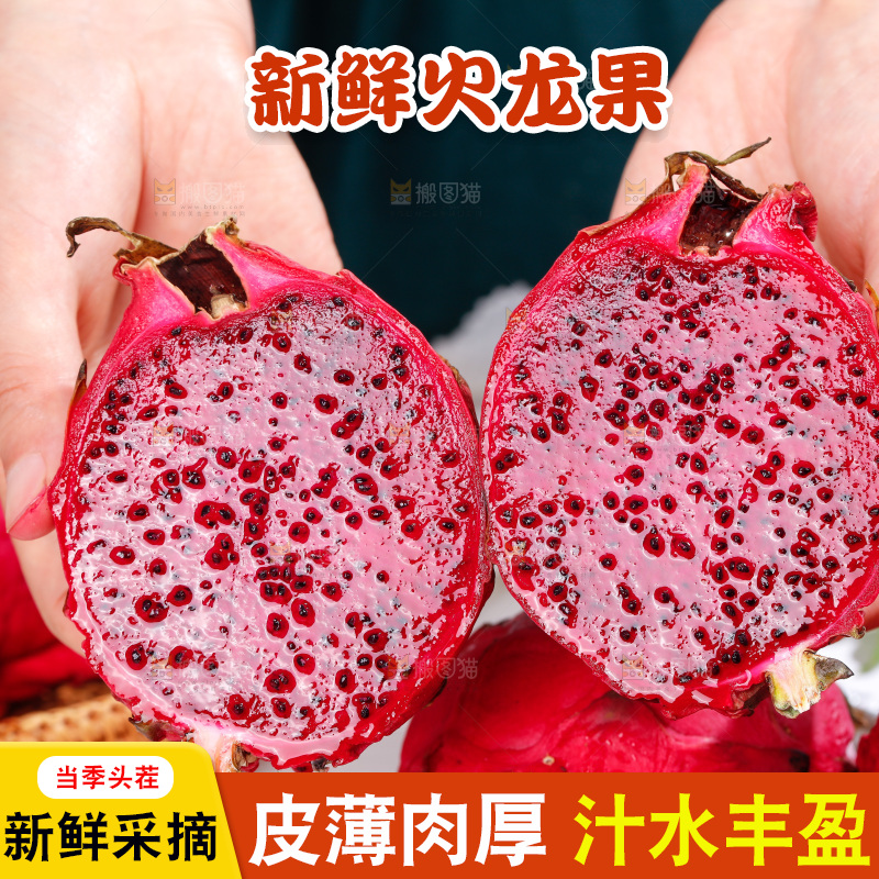 手里拿着火龙果