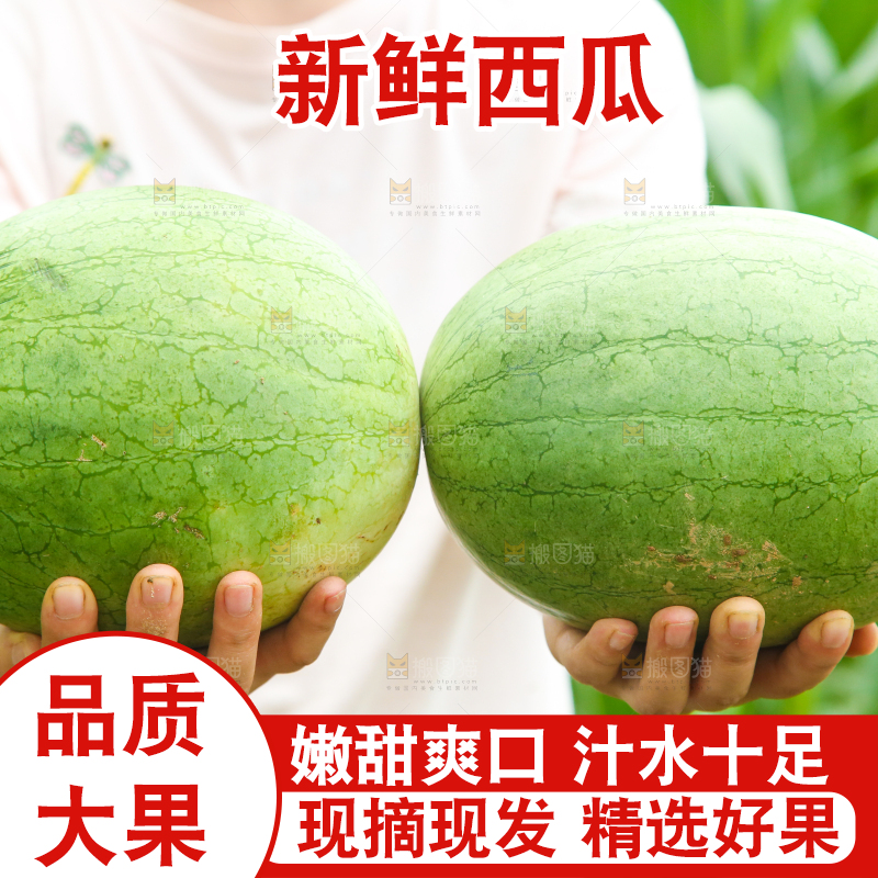 手里抱着西瓜