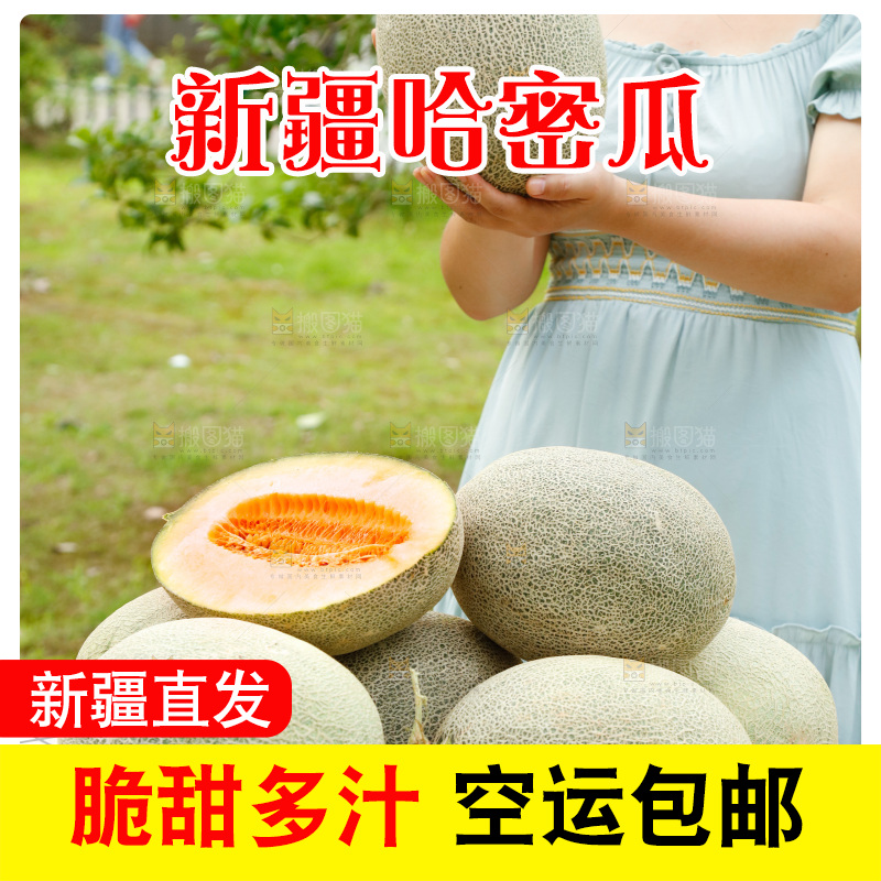 桌子上放着网纹瓜
