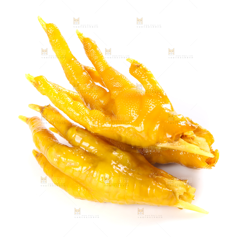 白底上摆放着盐焗凤爪