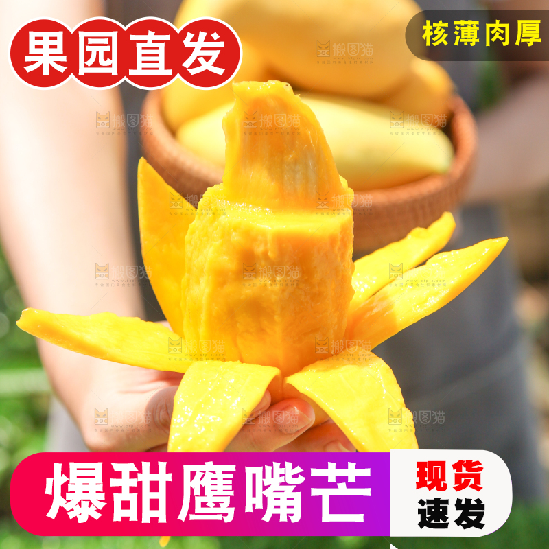 手里拿着鹰嘴芒果