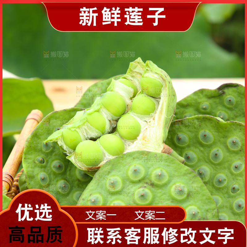 篮子里装着新鲜莲蓬