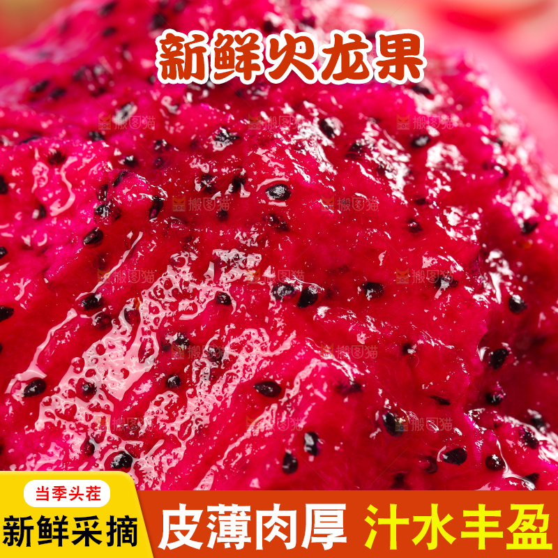 浅底上的红心火龙果