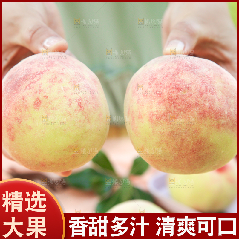 手里拿着新鲜毛桃