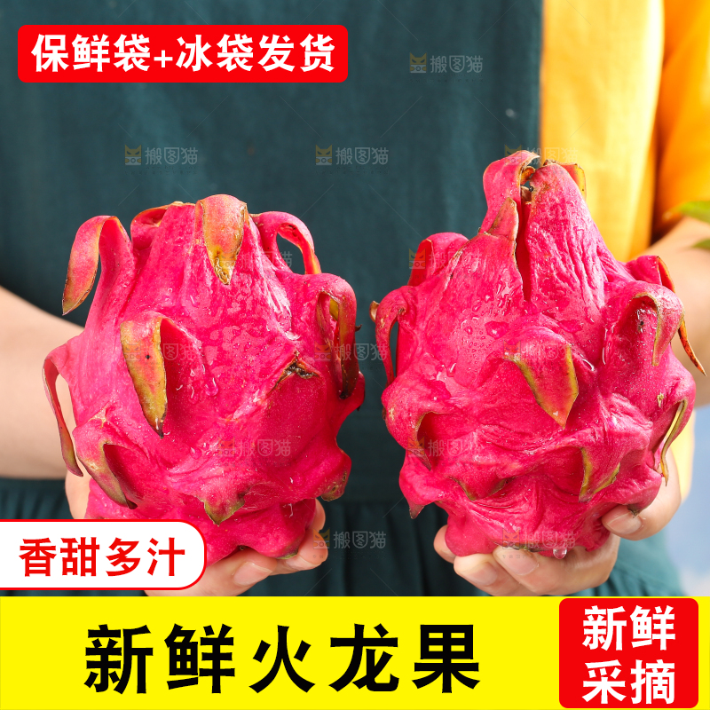 手里拿着火龙果