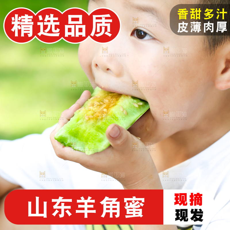 小男孩正在吃羊角蜜