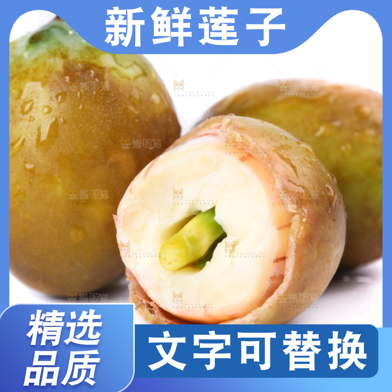 白底上摆放着莲子