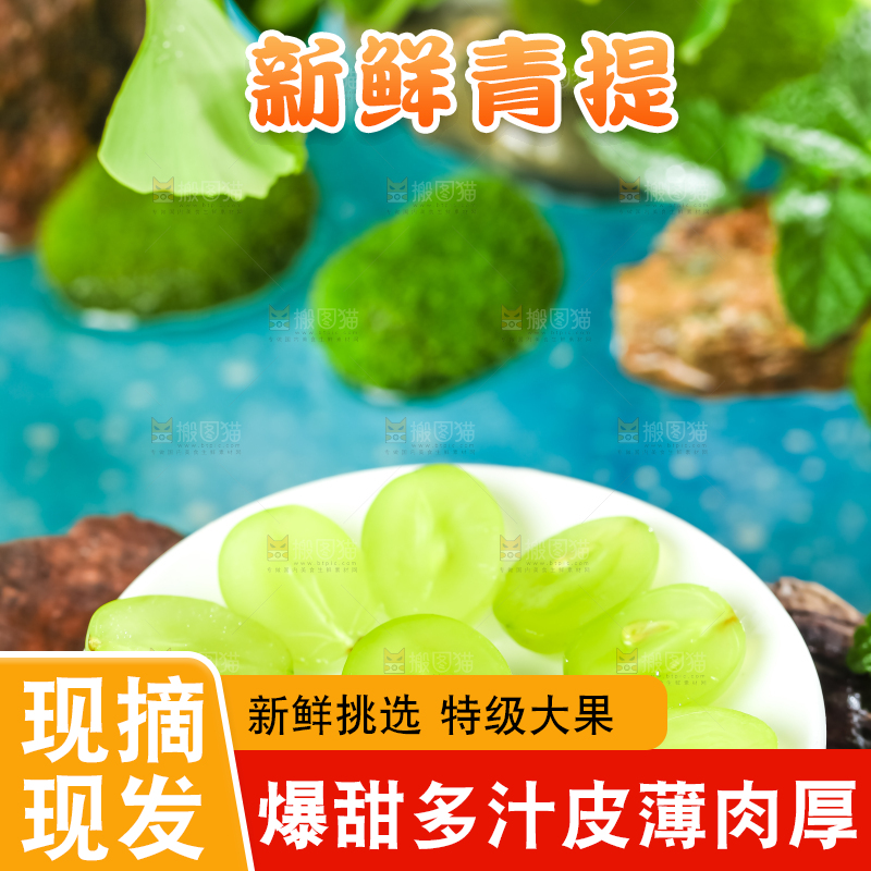 盘子里装着青提