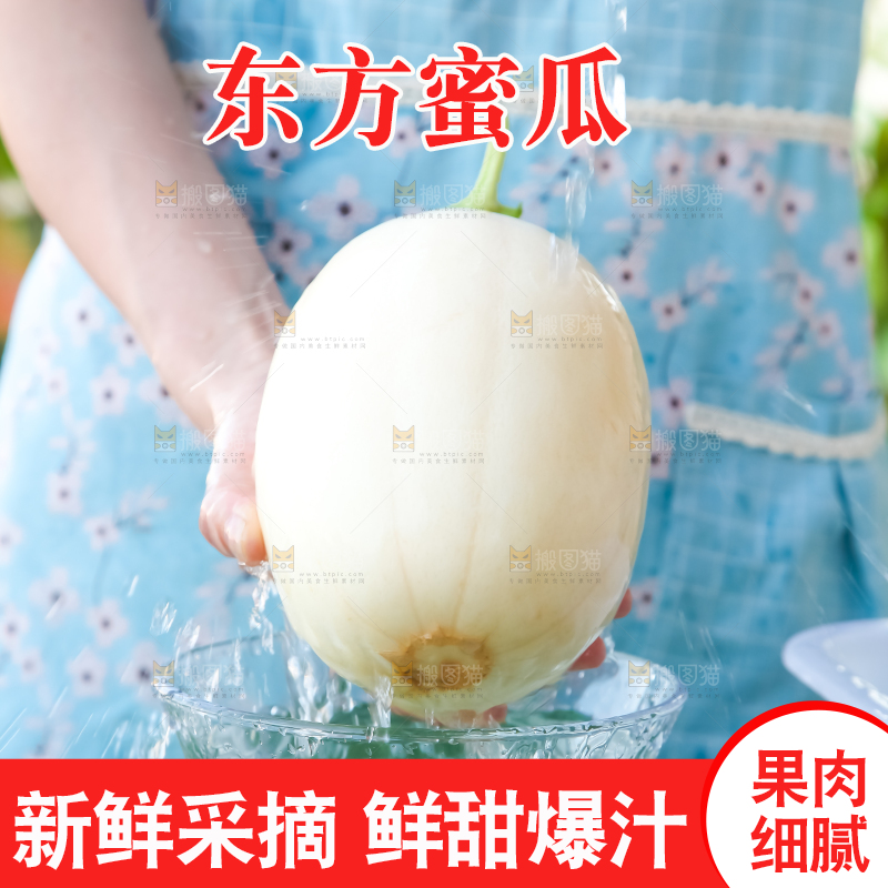 草地上放着蜜瓜