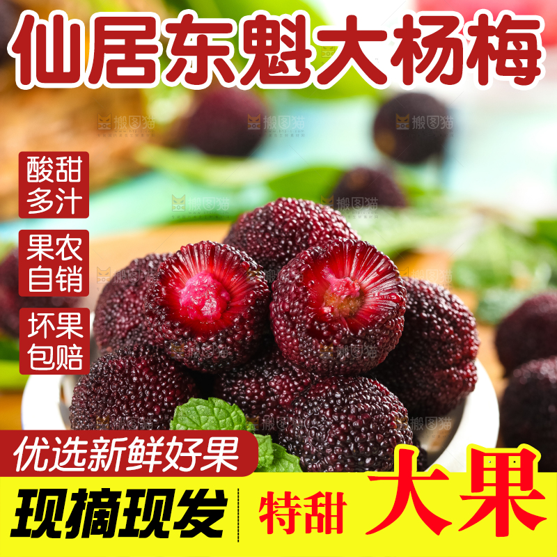 碟子里装着杨梅