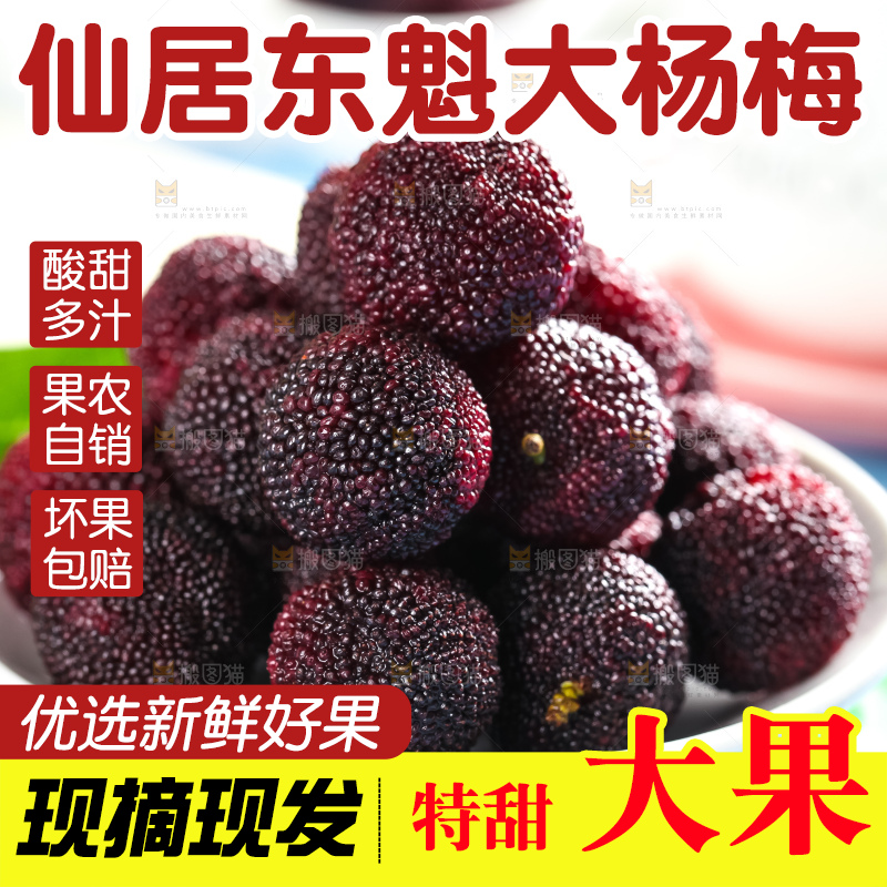 盘子里装着鲜杨梅