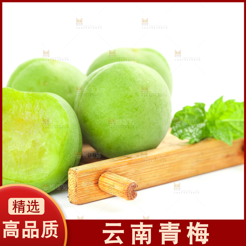 白底上的诏安青梅