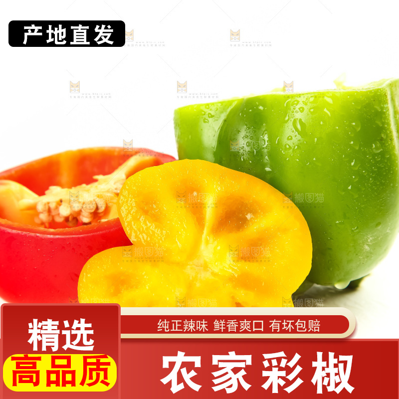 白底上放着灯笼椒