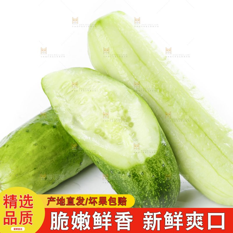 白底上放着刺黄瓜