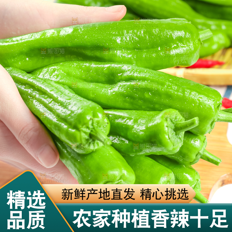 手里拿着青椒
