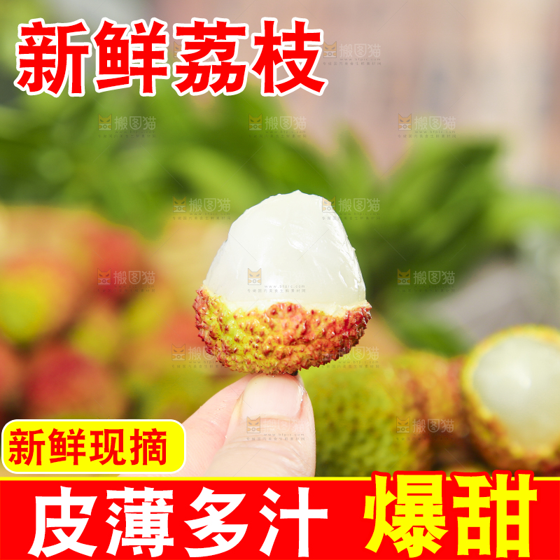 手里拿着妃子笑荔枝