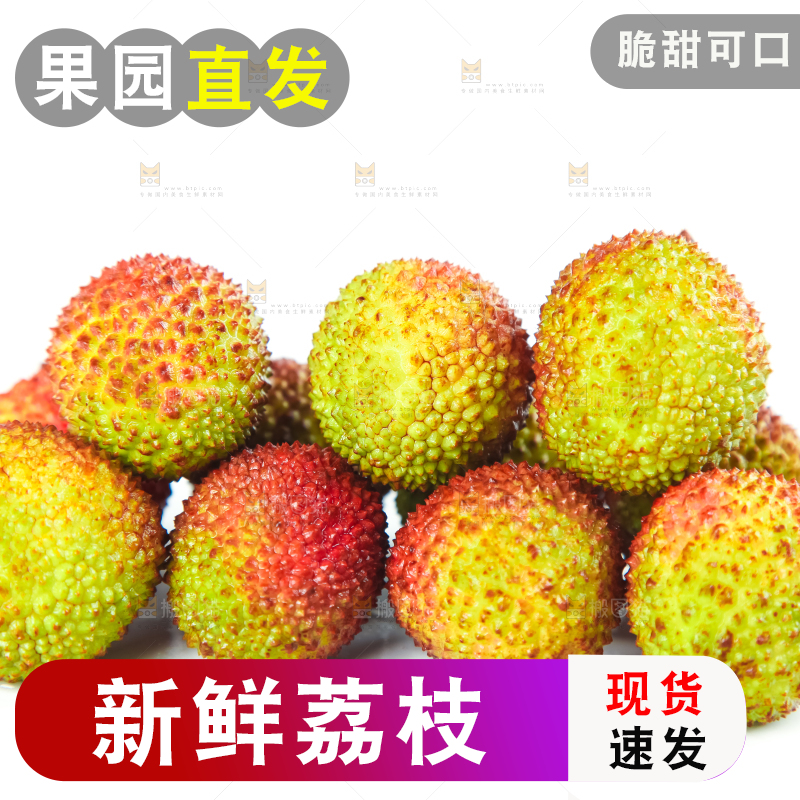 白底上摆放着海南妃子笑荔枝