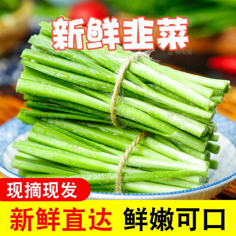 深底上摆放着山东韭菜