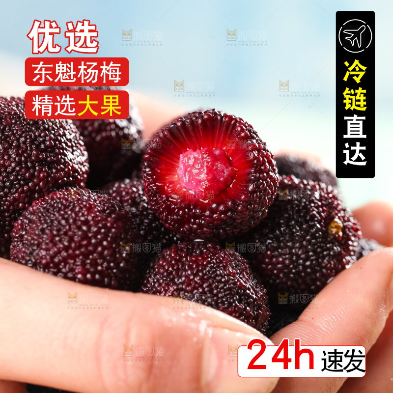 手里拿着杨梅