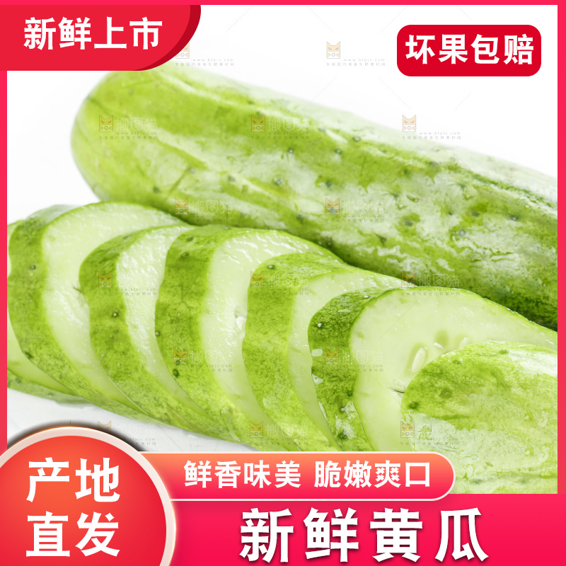 白底上放着刺黄瓜