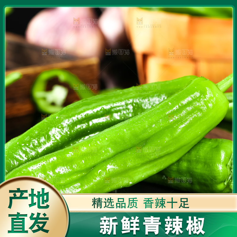 黑底上放着辣椒