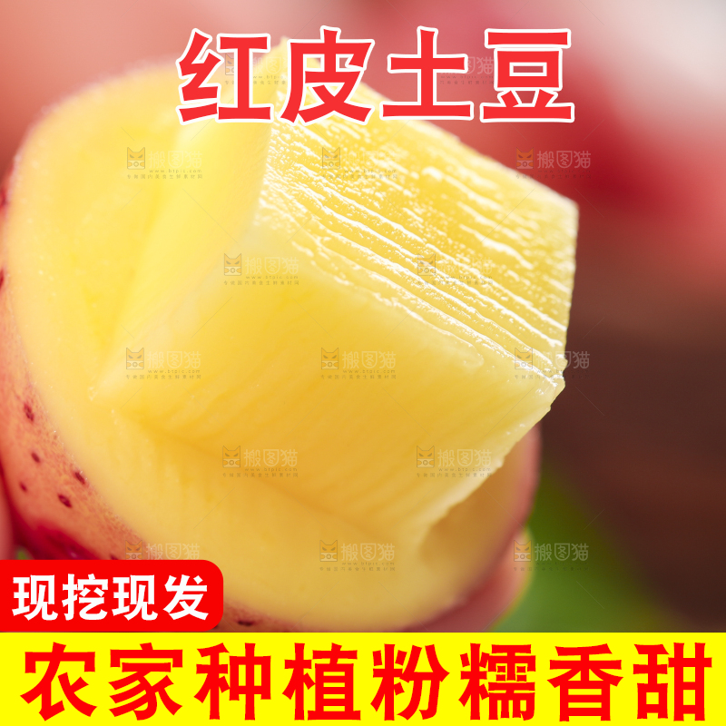手里拿着红皮土豆