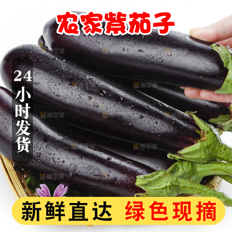 手里拿着茄子