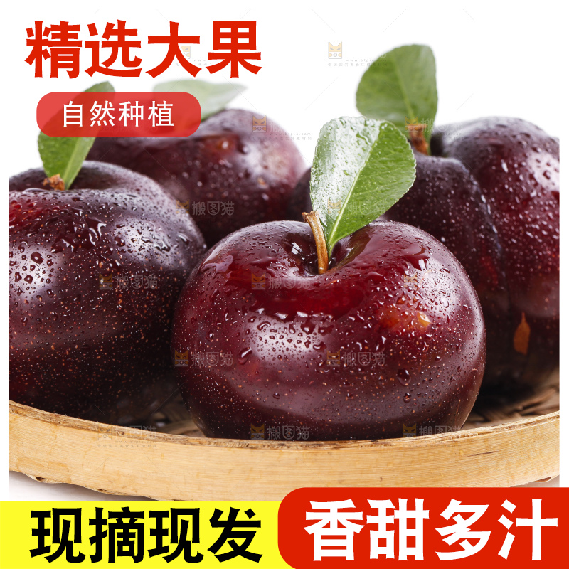 篮子里装着黑李子