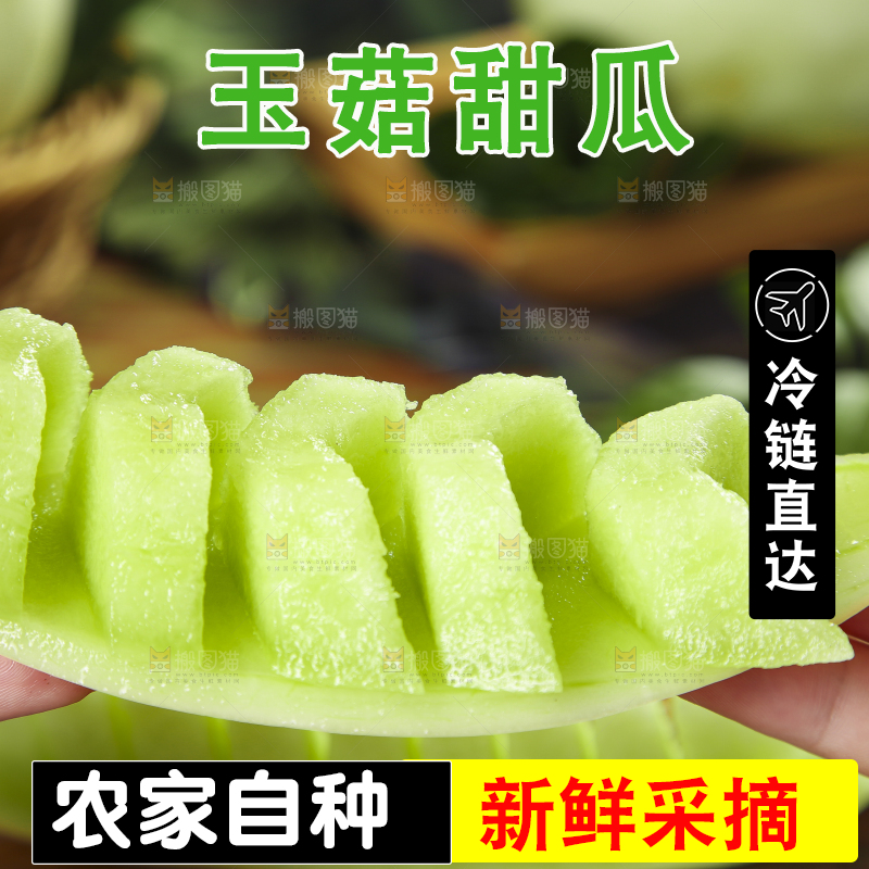 手里拿着玉菇甜瓜