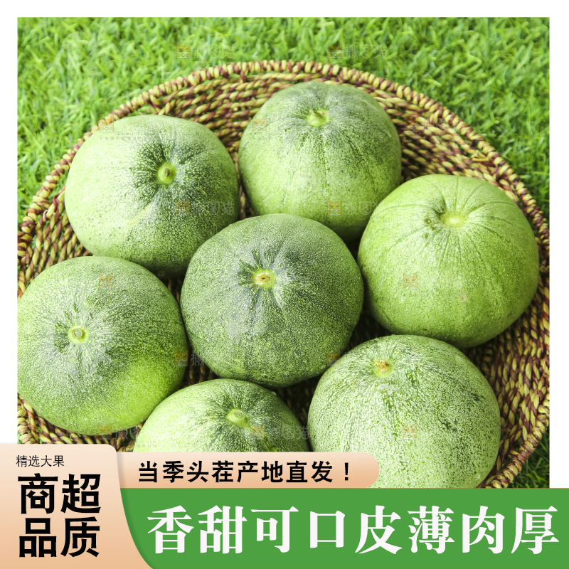 篮子里装着绿宝蜜瓜
