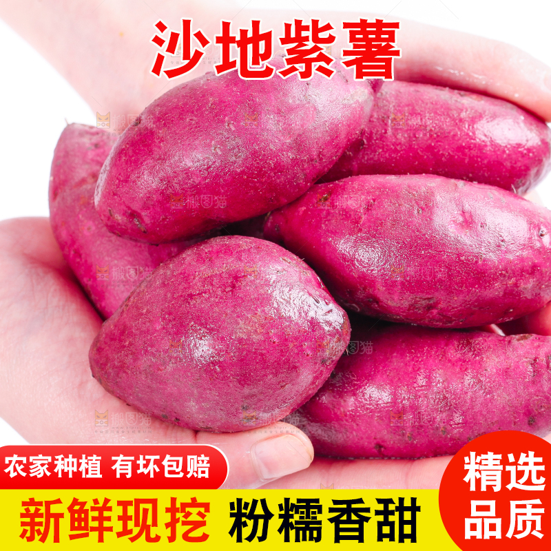 手里拿着紫地瓜