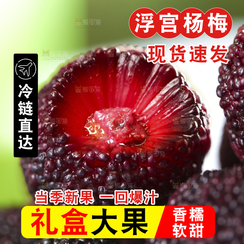 篮子里装着野生杨梅