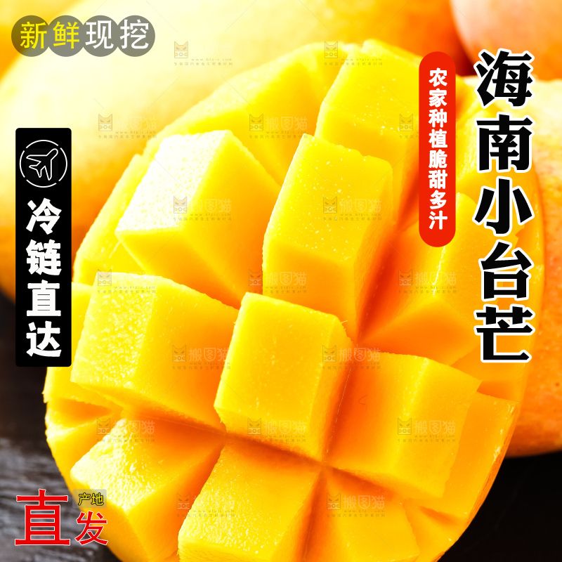 黑底上摆放着台农芒果