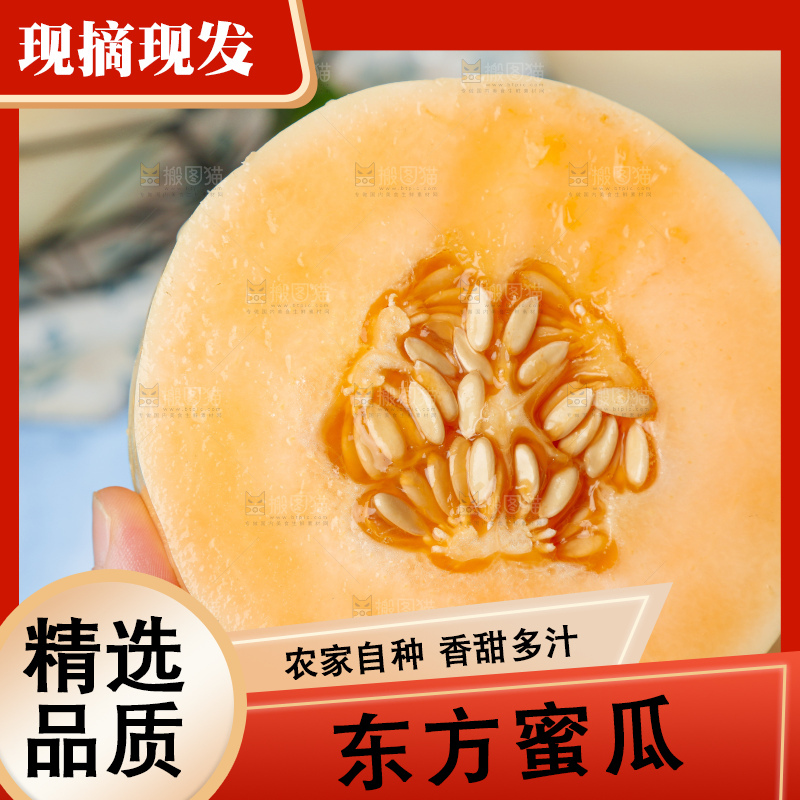 手里拿着蜜甜瓜