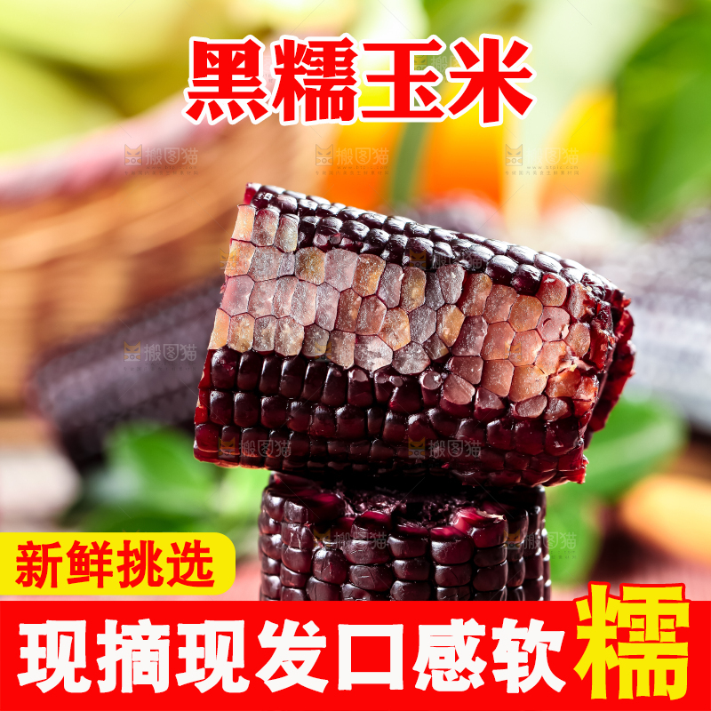 木底上摆放着黑玉米