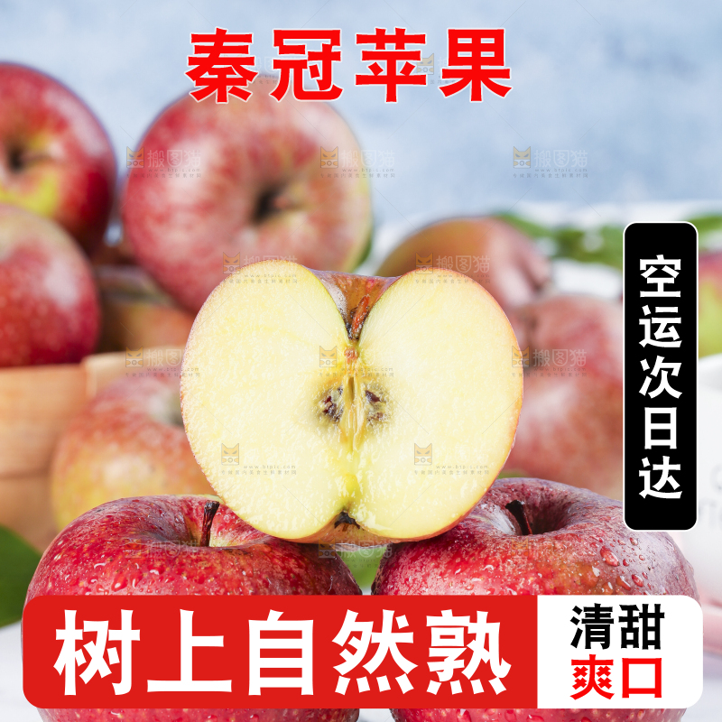 浅底上摆放着秦冠苹果