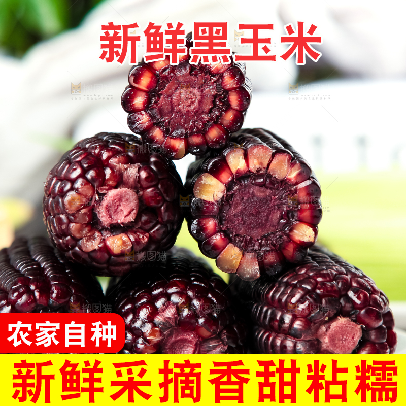盘子里放着紫玉米