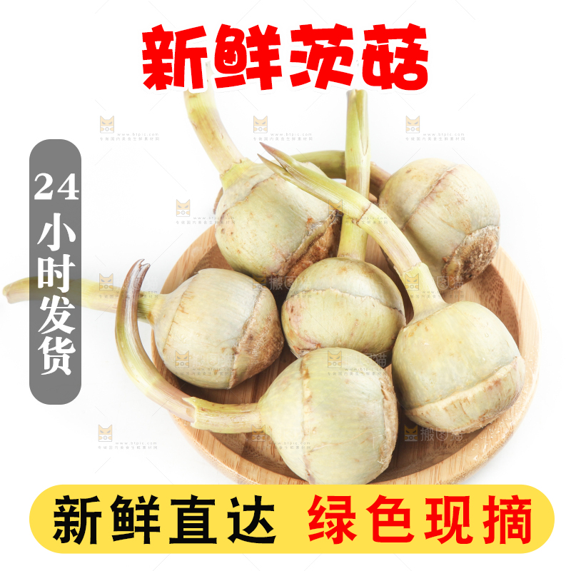盘子里放着白慈菇