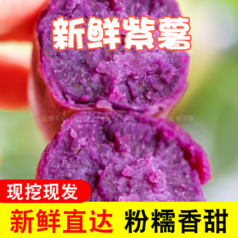 手里拿着紫蜜薯