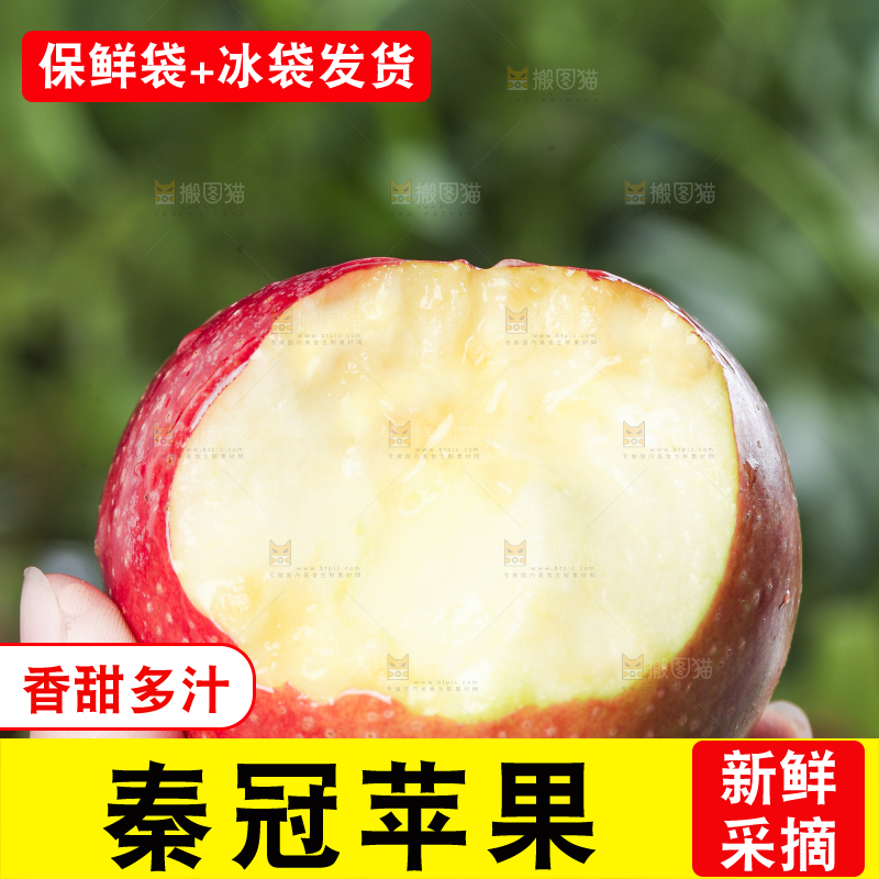 手里拿着秦冠苹果