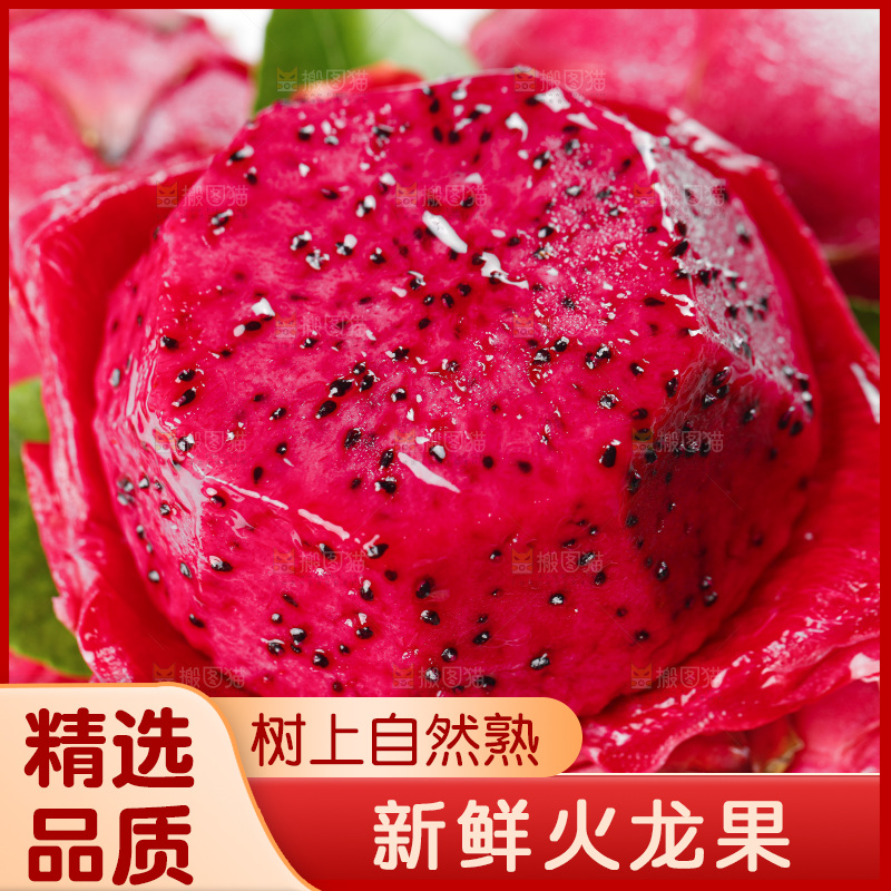 深底上的金都火龙果果肉