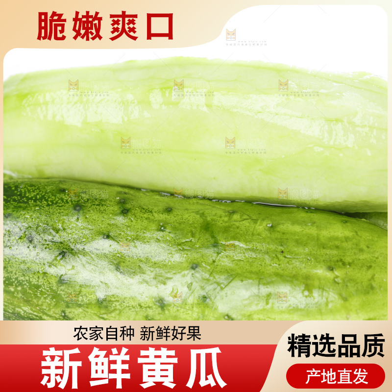 白底上放着刺黄瓜
