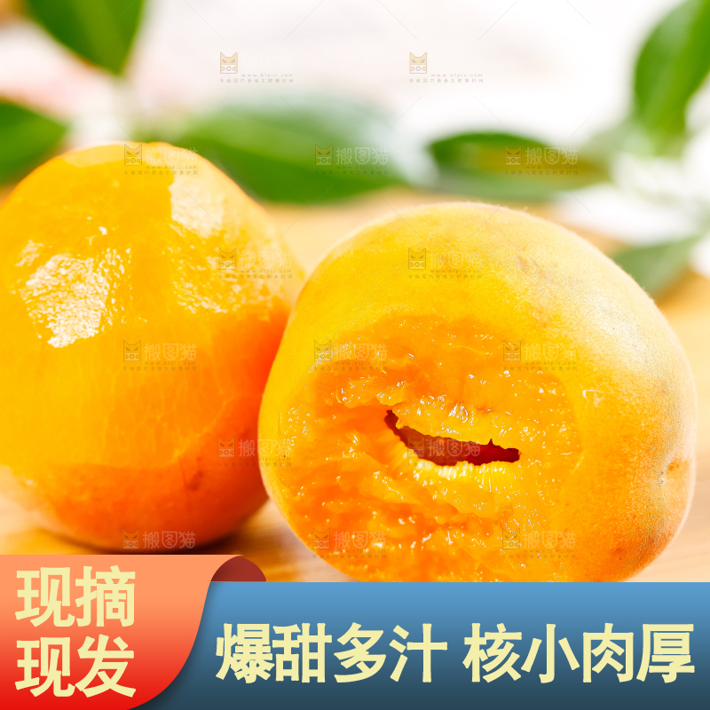 木底上放着新鲜大黄杏