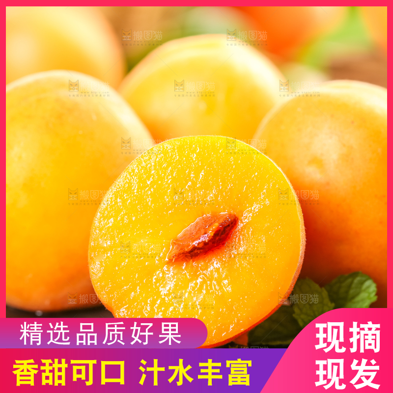 黑底上放着黄杏