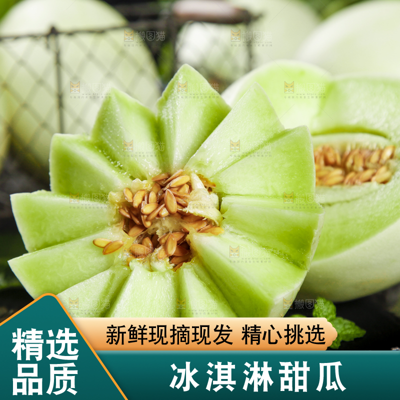 深底上摆放着玉菇甜瓜