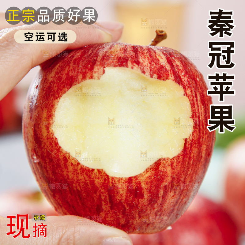 手里拿着秦冠苹果