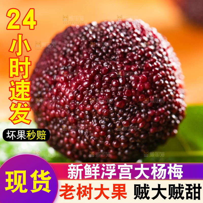 木底上放着仙居杨梅