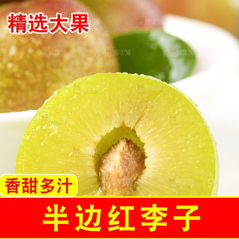 石板上摆放着四川茵红脱骨李