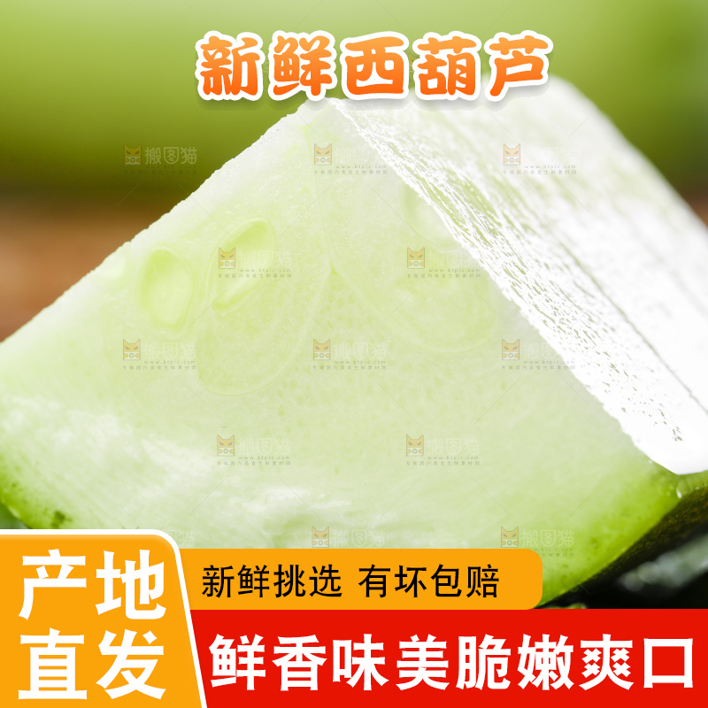 绿叶上放着西葫芦