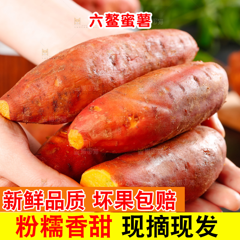 手里拿着红蜜薯